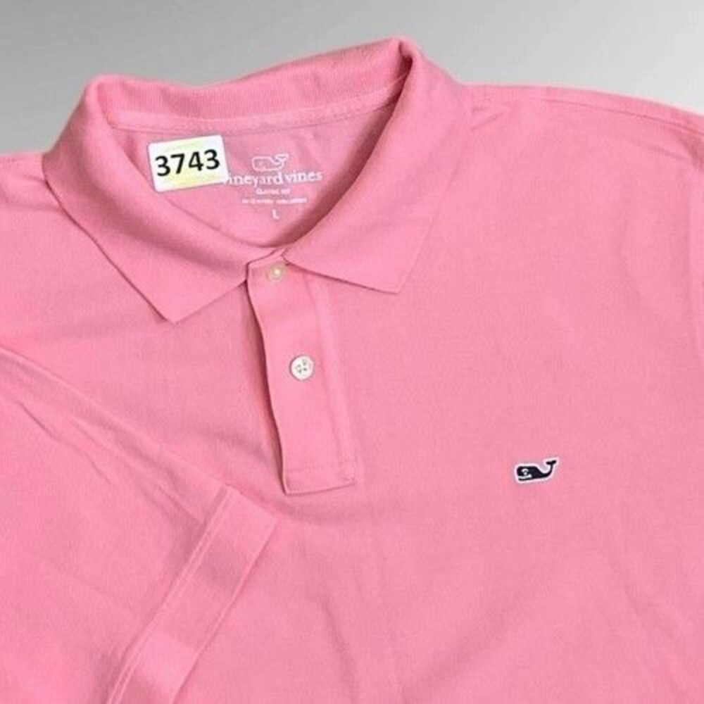 Vineyard Vines Light Pink Short Sleeve Performance Golf Polo Shirt Men Size L